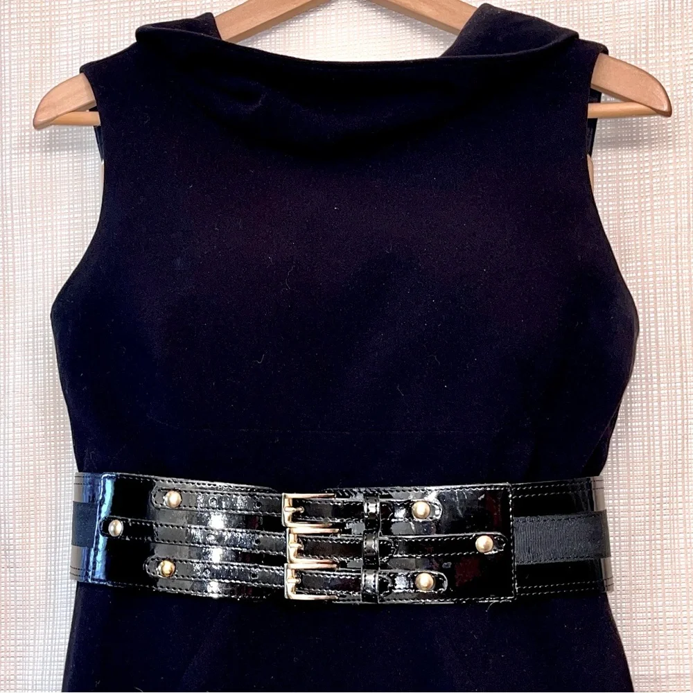 Lot of 5 Black Corset Belts Skinny Wide Belts Black Patent Leather Rope Belt